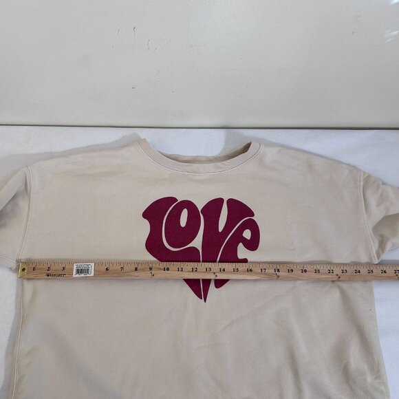 J.Crew Love Heart Graphic Sweatshirt — Cream, Women’s Large - Picture 5 of 6